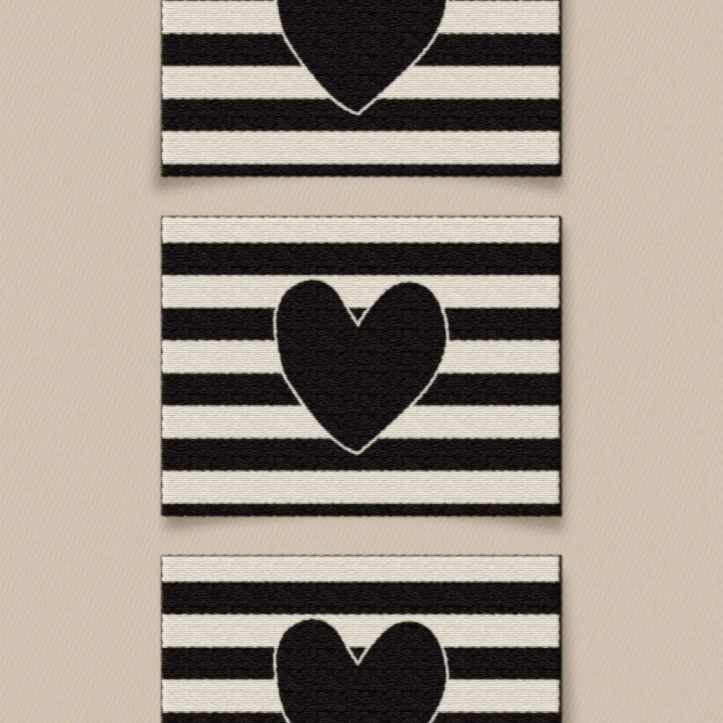 Black Heart Large Labels // Matchy Matchy Sewing Club – by & by