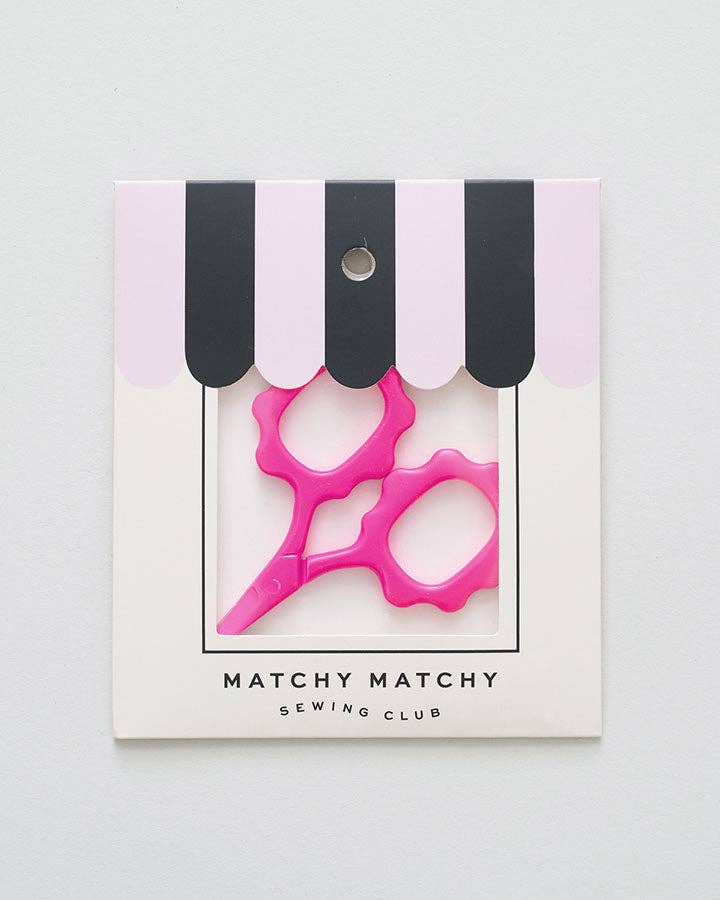 Hot Pink Scallop Handle Embroidery Scissors