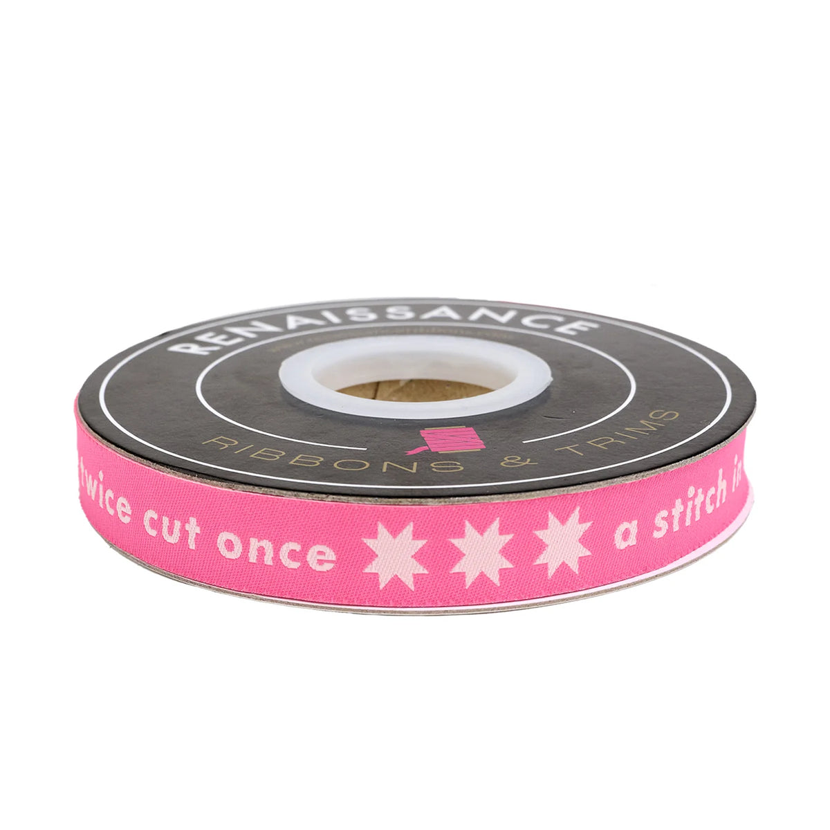 5/8" Catnap - Measure Twice in Neon Pink Ribbon // Alexia Abegg // Renaissance Ribbons