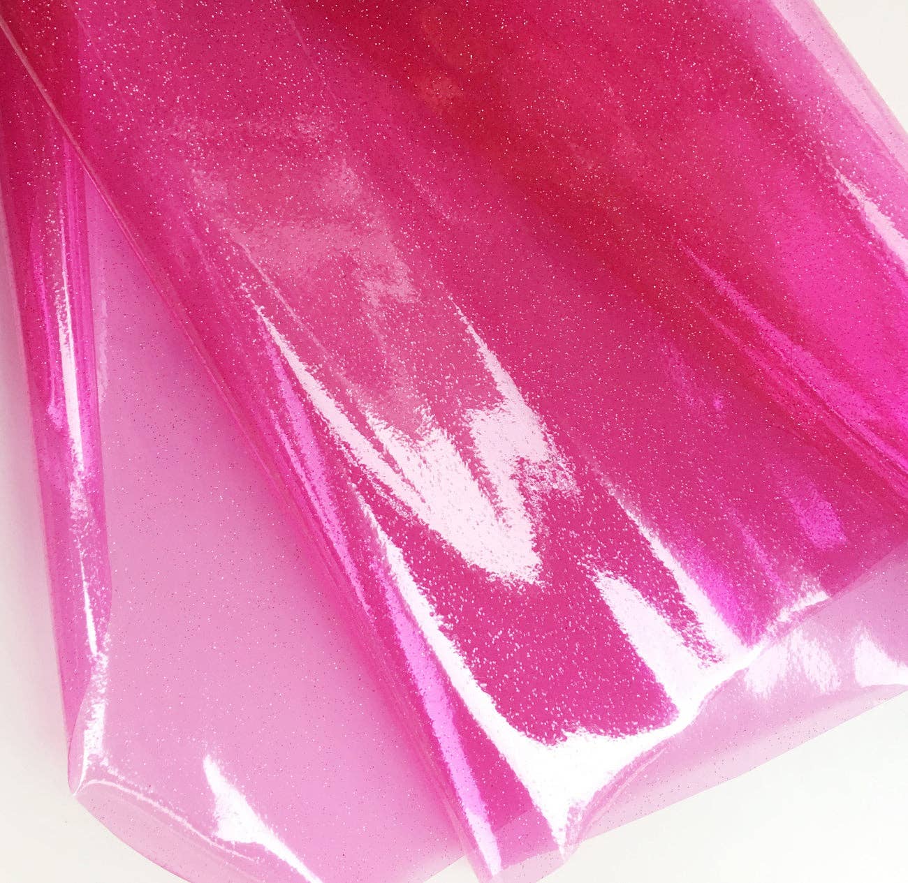 Hot Pink Clear Glitter vinyl
