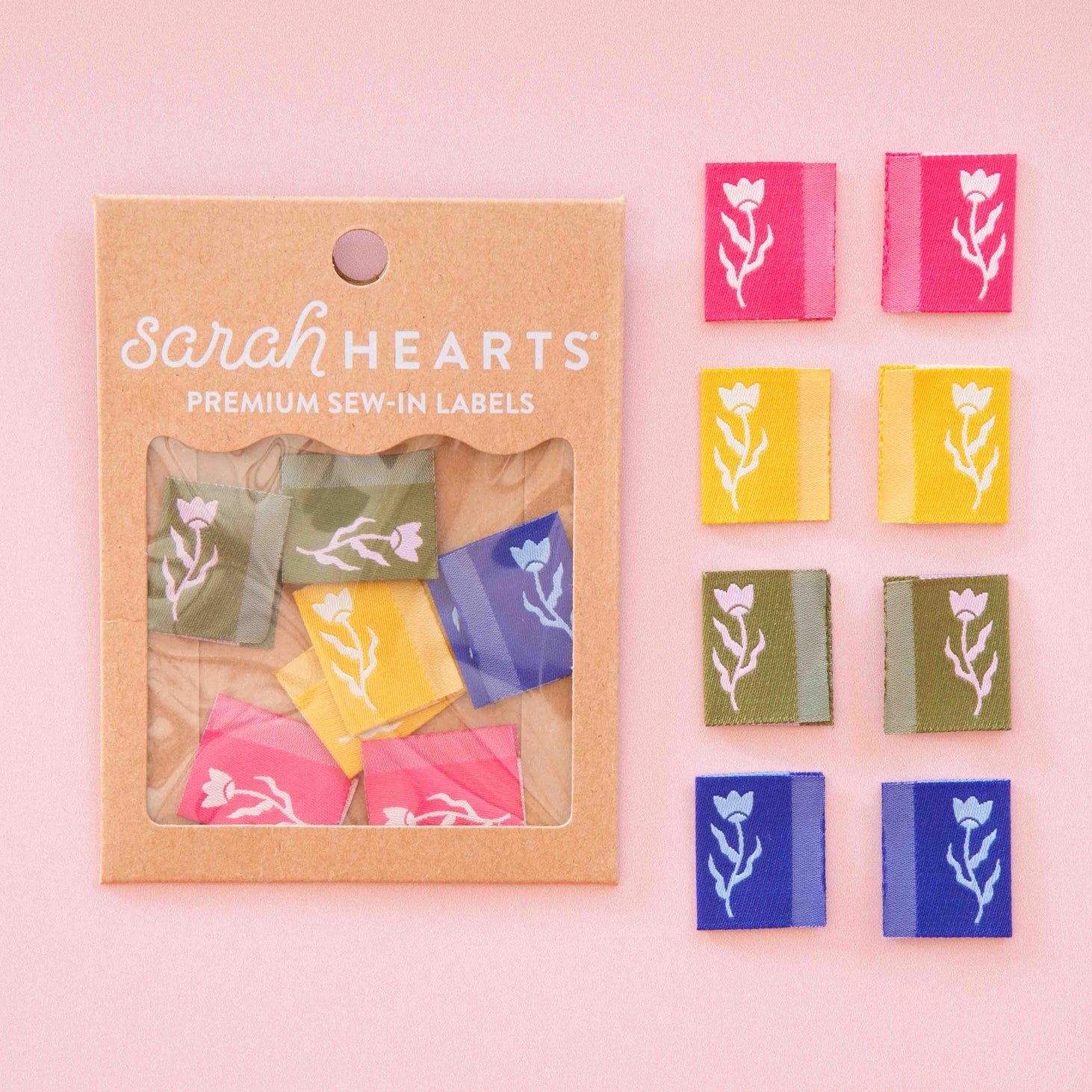 Tiny Floral Side Woven Labels Multipackn Sewing Labels by Sarah Hearts