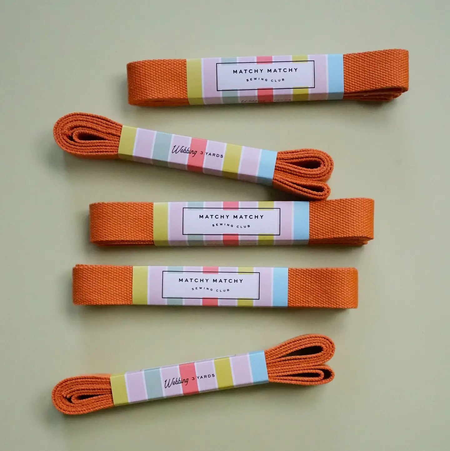 Orange 1.25" Webbing - 3 yards by Matchy Matchy Sewing Club
