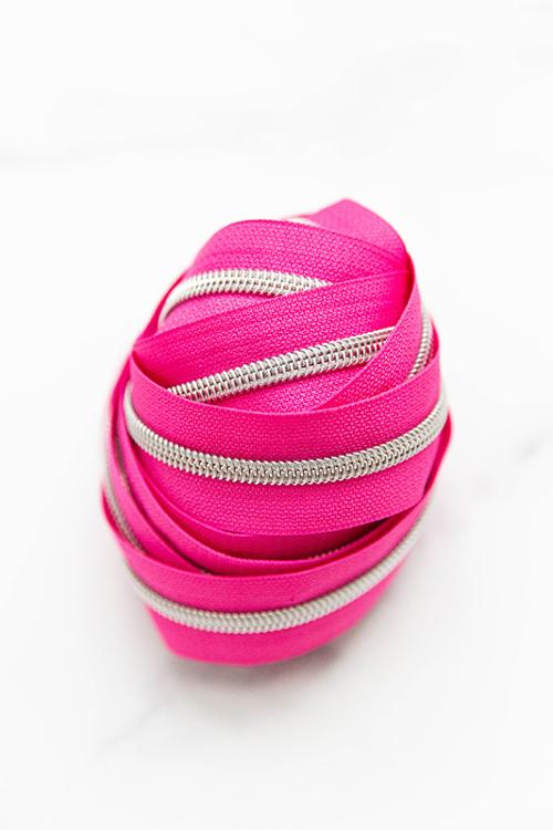 Zipper Tape #5 3yd // Pop Pink // Knot and Thread