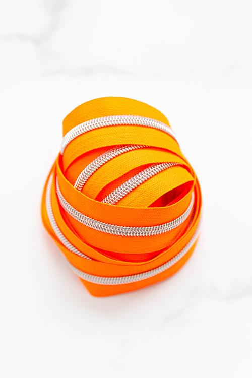 Zipper Tape #5 3yd // Tangerine Twist (Neon) // Knot and Thread