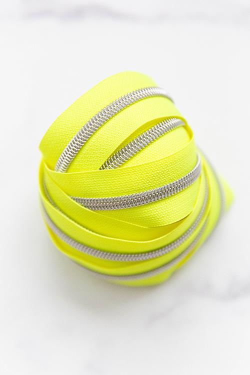Zipper Tape #5 3yd // Electric Lemon (Neon) // Knot and Thread