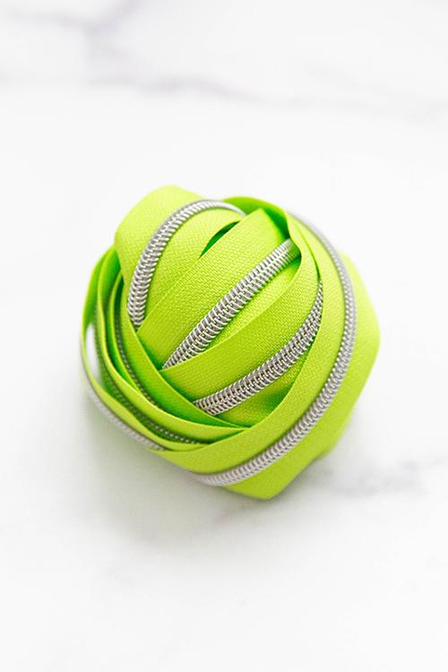 Zipper Tape #5 3yd // Granny Smith // Knot and Thread