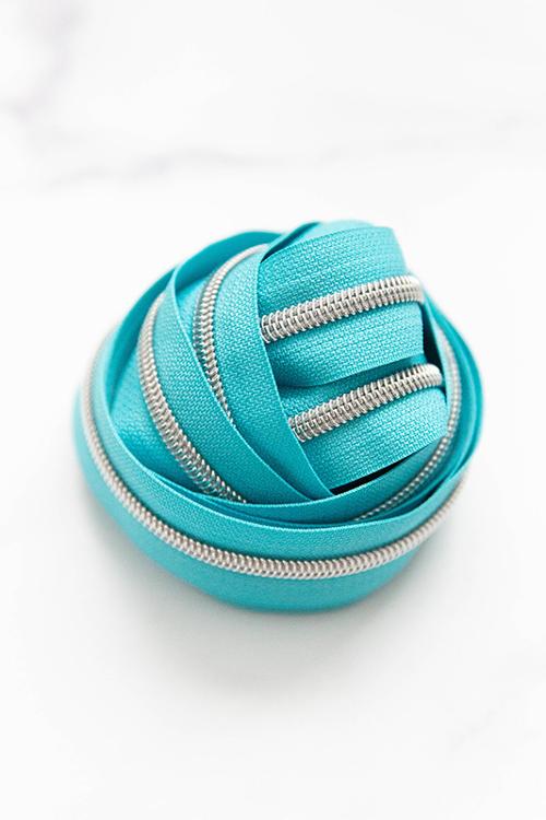 Zipper Tape #5 3yd // Aqua Splash // Knot and Thread
