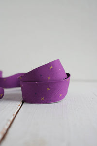 2.5" Bias Quilt Binding // Sparkler Eggplant Metallic // Bessie Pearl