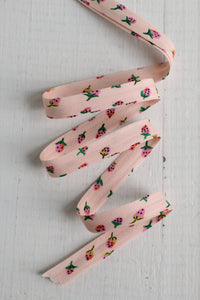 1/2" Double Fold Bias Binding // Field Strawberries Blush