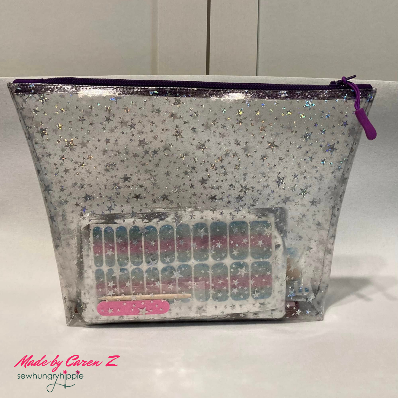 Clear Glitter Stars Vinyl 18" x 56"