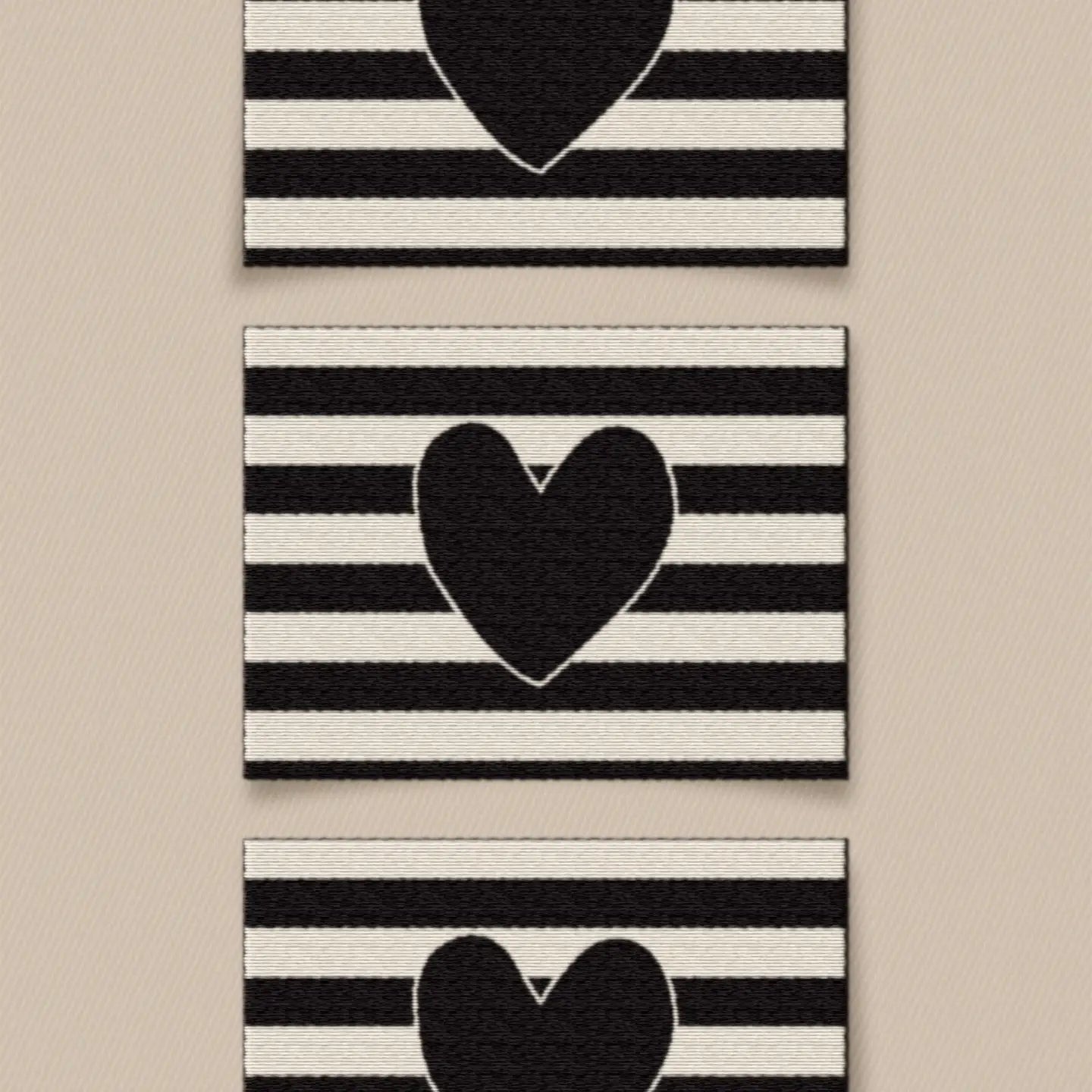 Black Heart Large Labels // Matchy Matchy Sewing Club – by & by