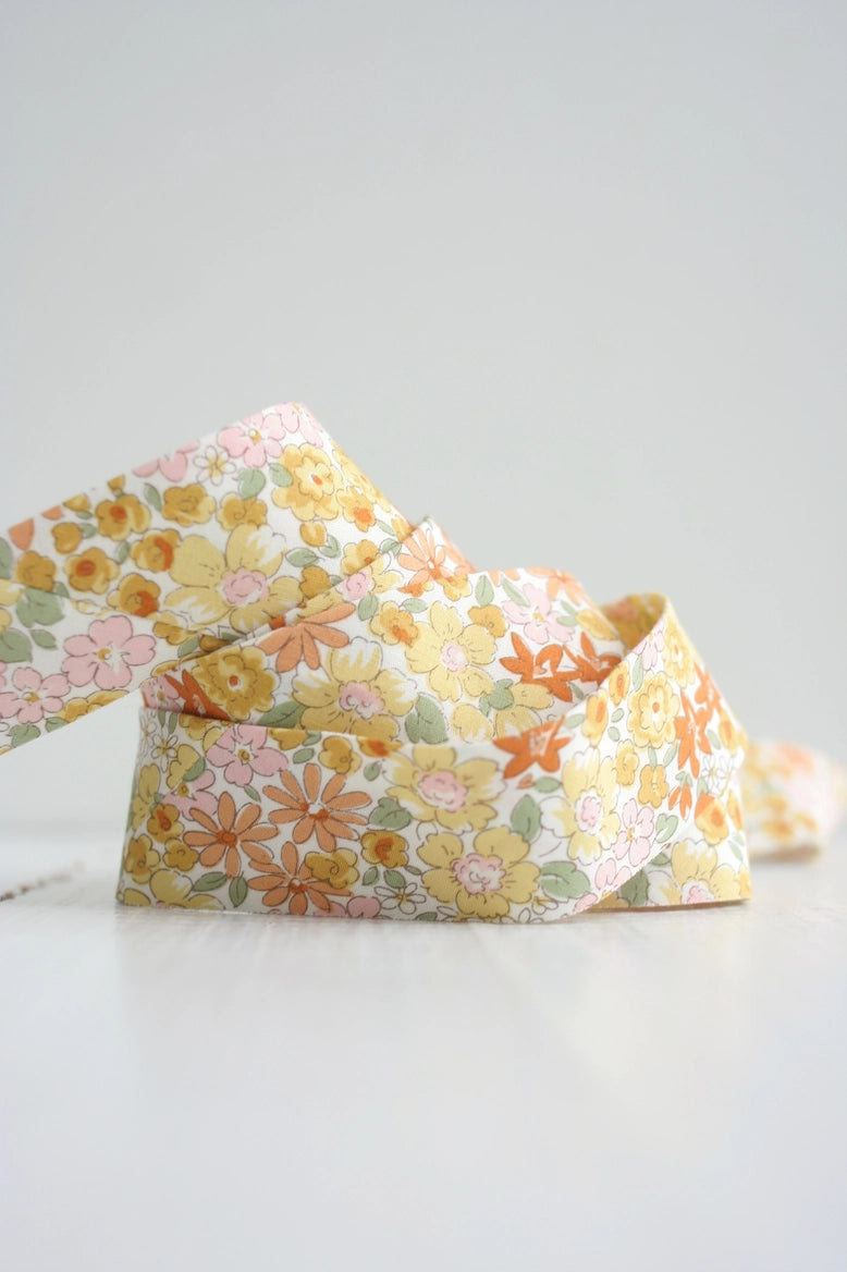 2.5" Bias Quilt Binding // Yellow Garden Floral // Bessie Pearl