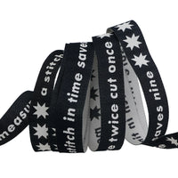 5/8" Catnap - Measure Twice in Black Ribbon // Alexia Abegg // Renaissance Ribbons