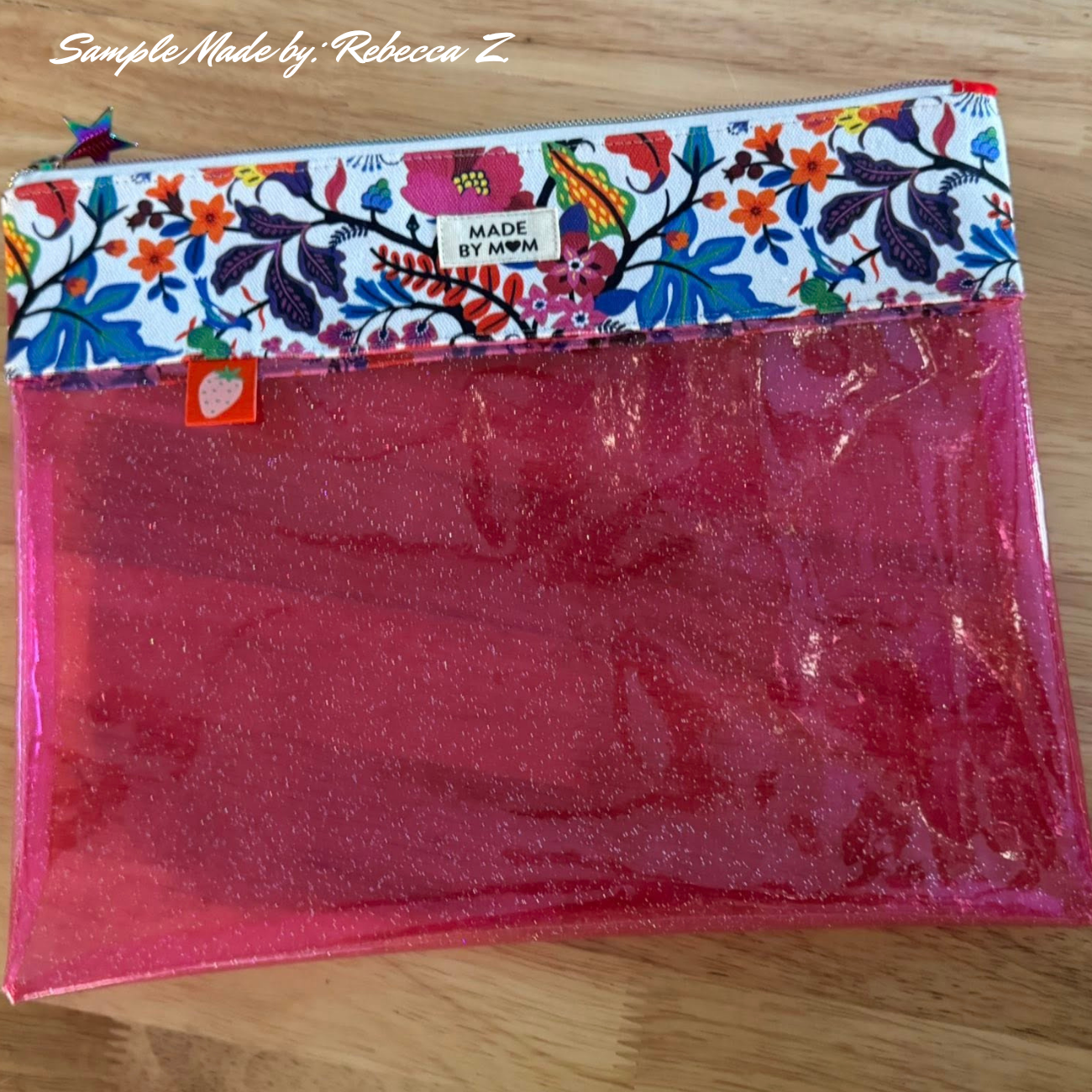Hot Pink Clear Glitter vinyl