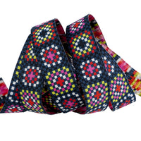 7/8" Catnap - Granny Square in Black Ribbon // Alexia Abegg // Renaissance Ribbons