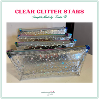 Clear Glitter Stars Vinyl 18" x 56"