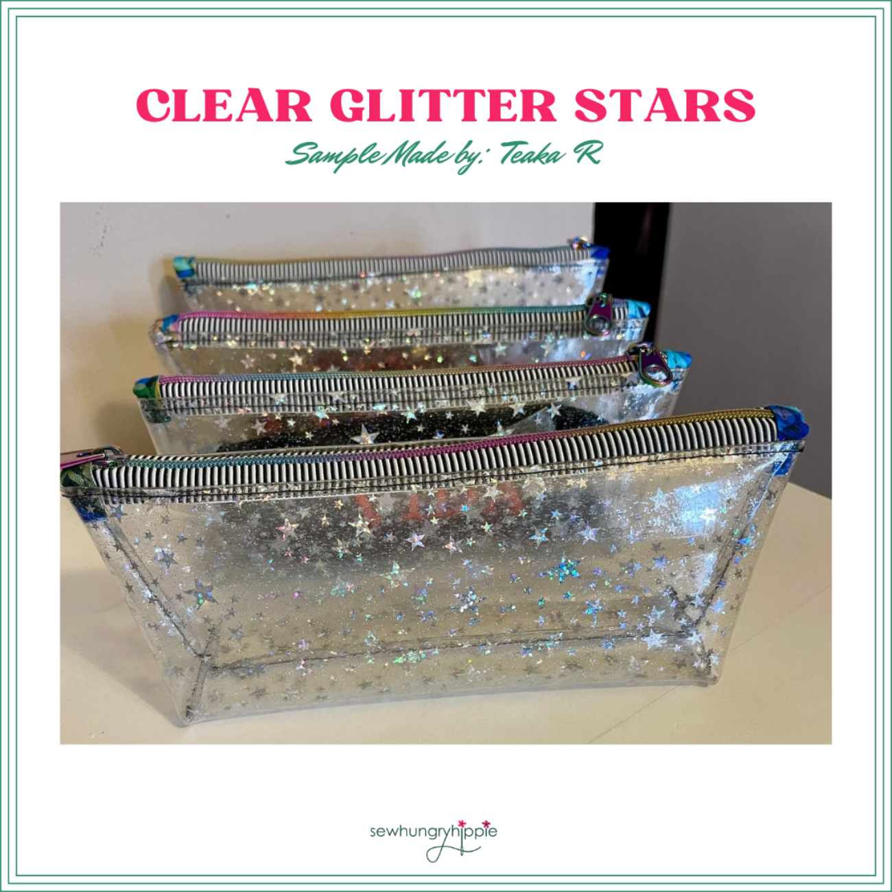 Clear Glitter Stars Vinyl 18" x 56"