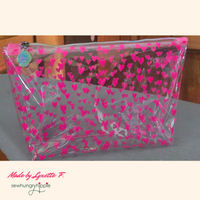 Hot Pink Jazzy Hearts TPU Vinyl Heart Style 12” x 52” Roll