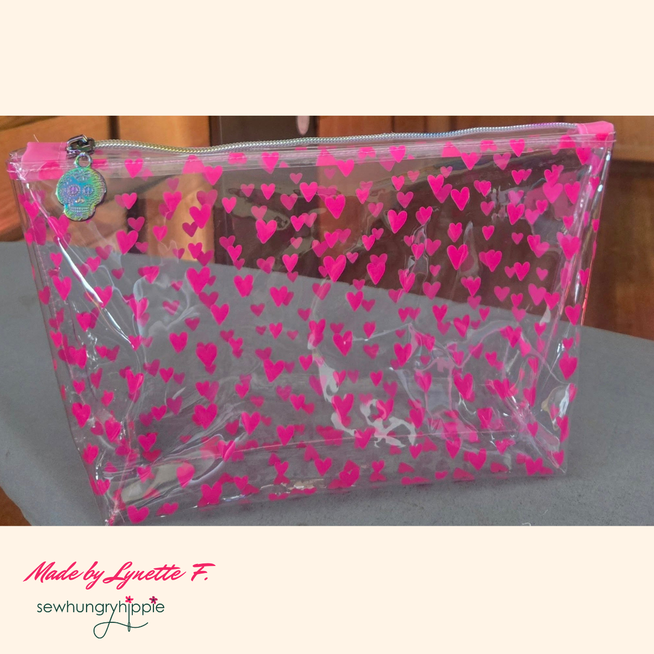 Hot Pink Jazzy Hearts TPU Vinyl Heart Style 12” x 52” Roll