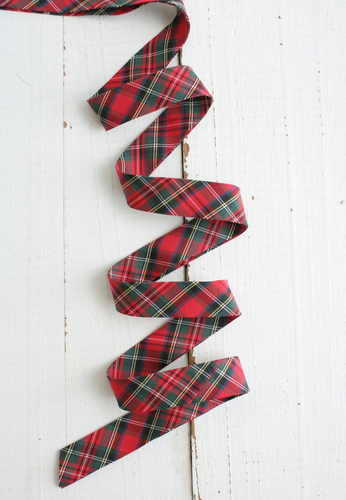 1/2" Double Fold Bias Binding // Red Plaid