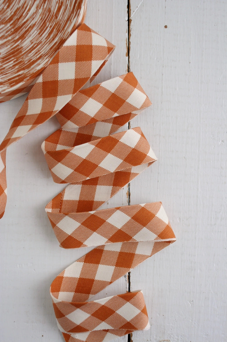 2.5" Bias Quilt Binding // Pecan Gingham // Bessie Pearl