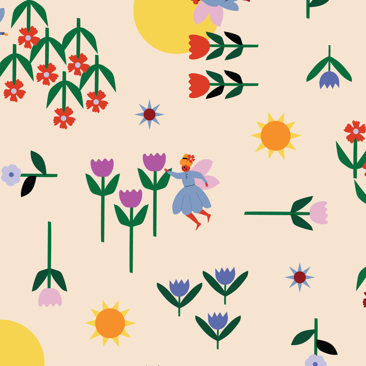 PRE-ORDER A Tulip Story // Fairy Magic Fields - Cream // Leah Duncan