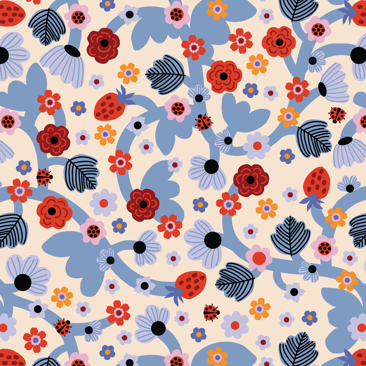 PRE-ORDER A Tulip Story // Tangled Berry - Cream // Leah Duncan