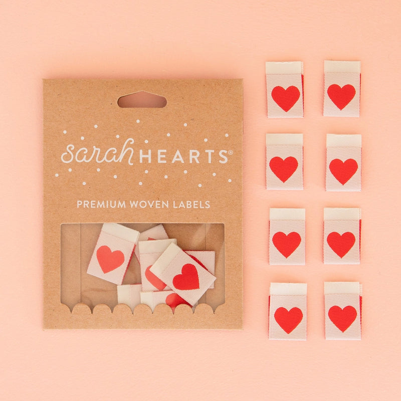 Red Heart Sewing Woven Labels by Sarah Hearts