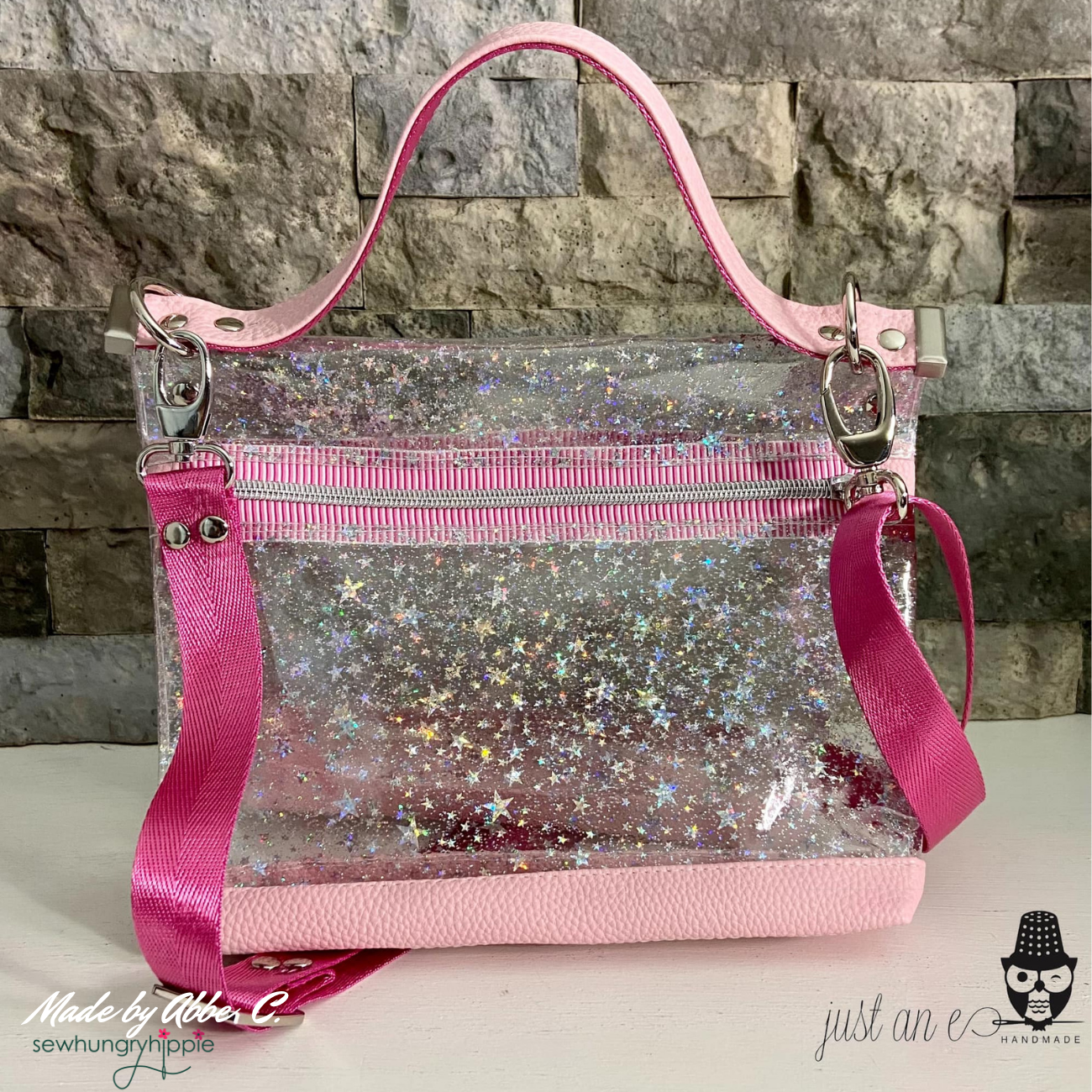 Clear Glitter Stars Vinyl 18" x 56"