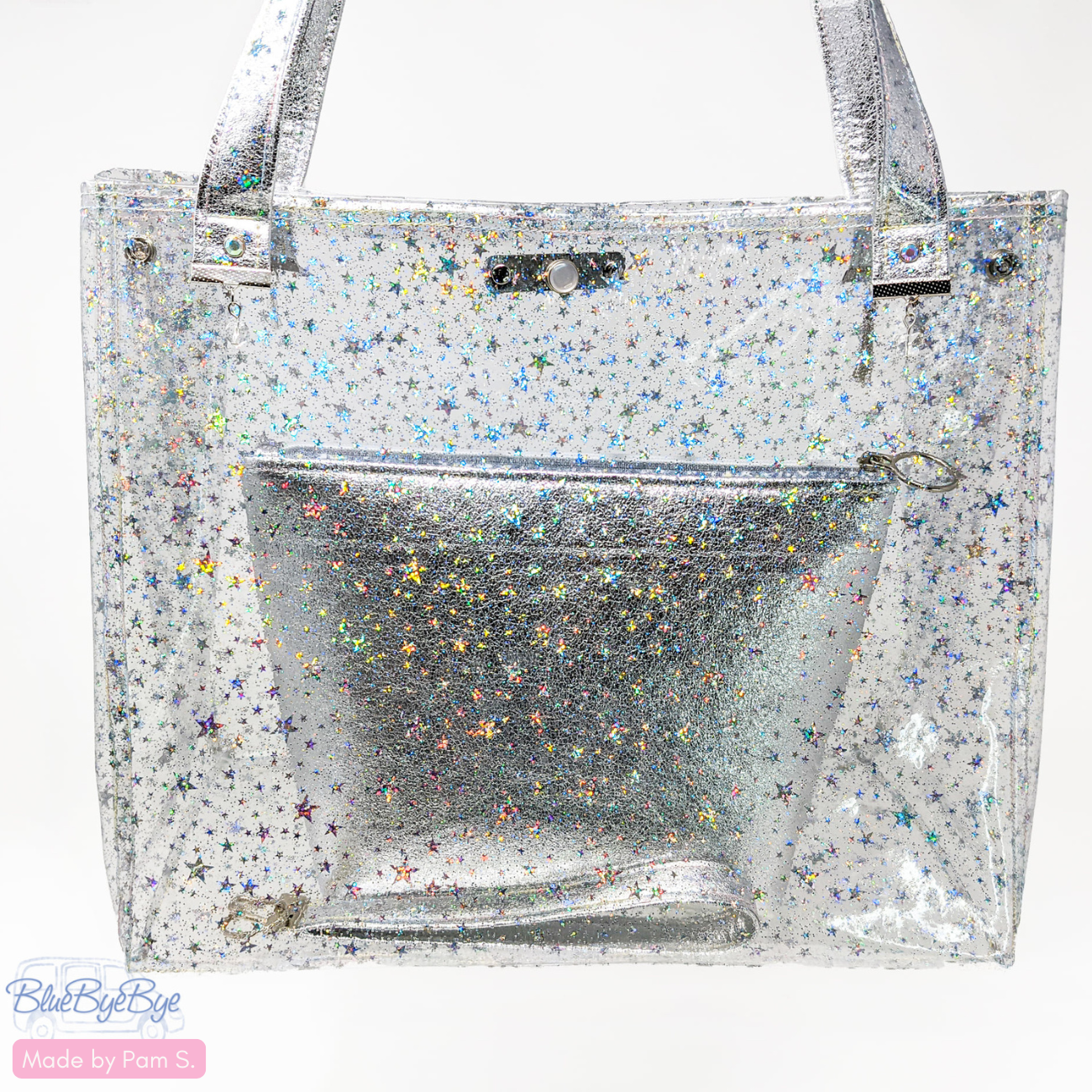 Clear Glitter Stars Vinyl 18" x 56"