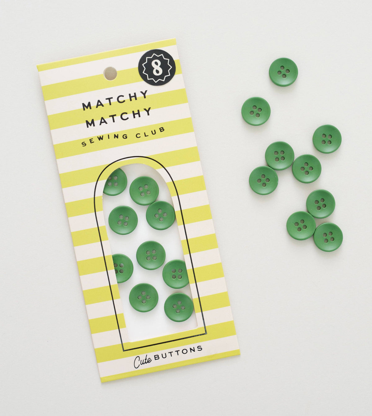 Grass Green Mini Retro Buttons // Matchy Matchy Sewing Club