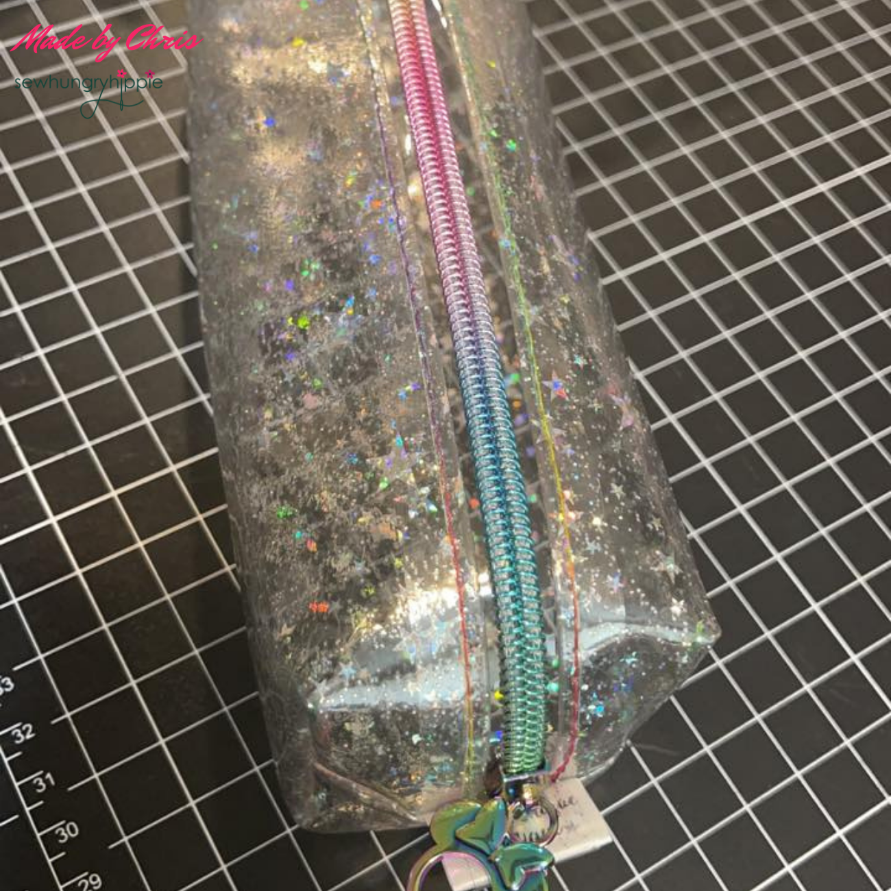 Clear Glitter Stars Vinyl 18" x 56"