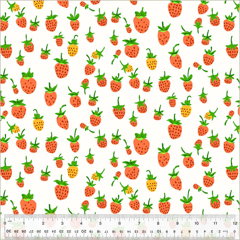 PRE-ORDER Studio Edit // Strawberries - White // Heather Ross