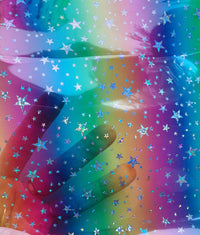 Rainbow Glittery Stars TPU Vinyl Fabric