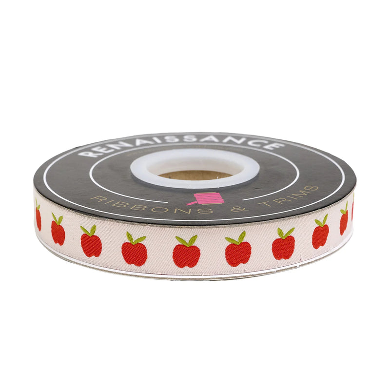 5/8" Catnap - Apples in Natural Ribbon // Alexia Abegg // Renaissance Ribbons