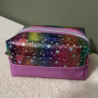 Rainbow Glittery Stars TPU Vinyl Fabric