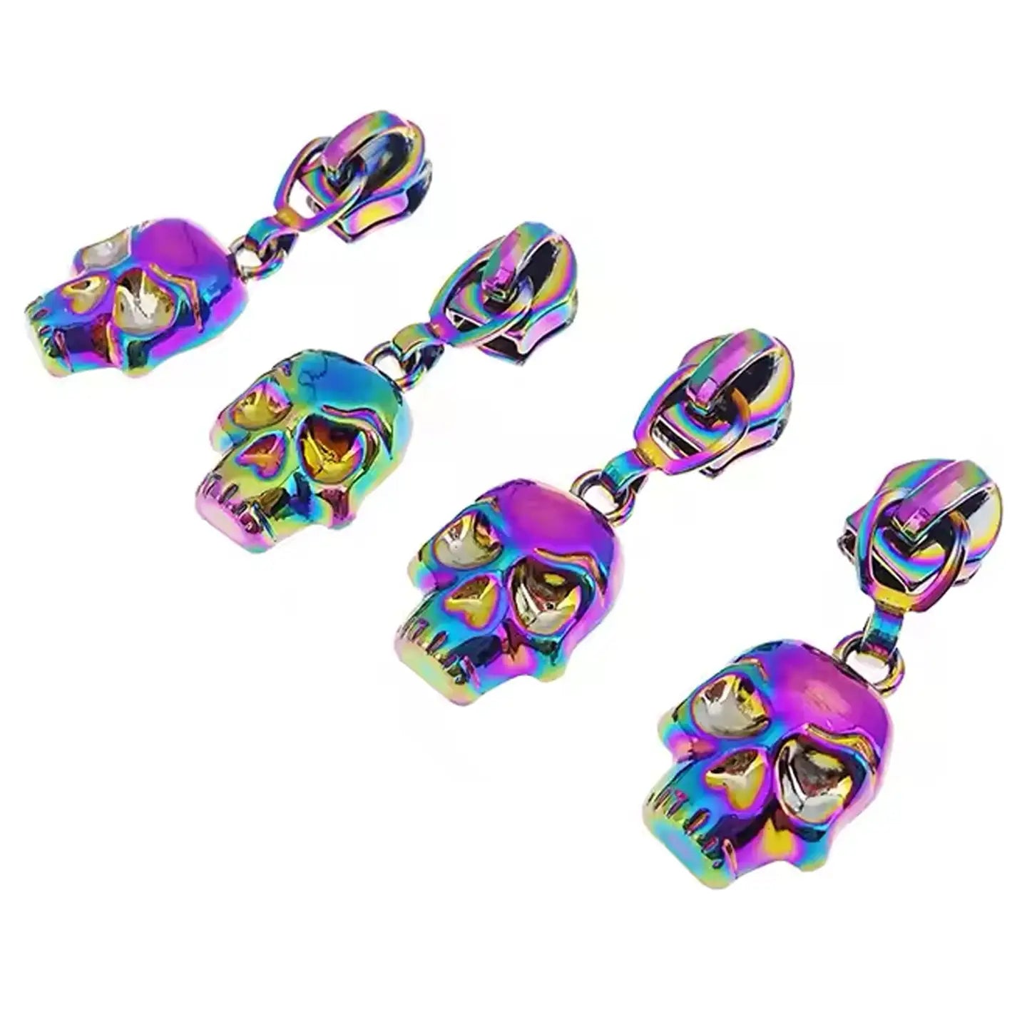 Iridescent Skull Zipper Pulls - 4ct. // Sassafras Lane