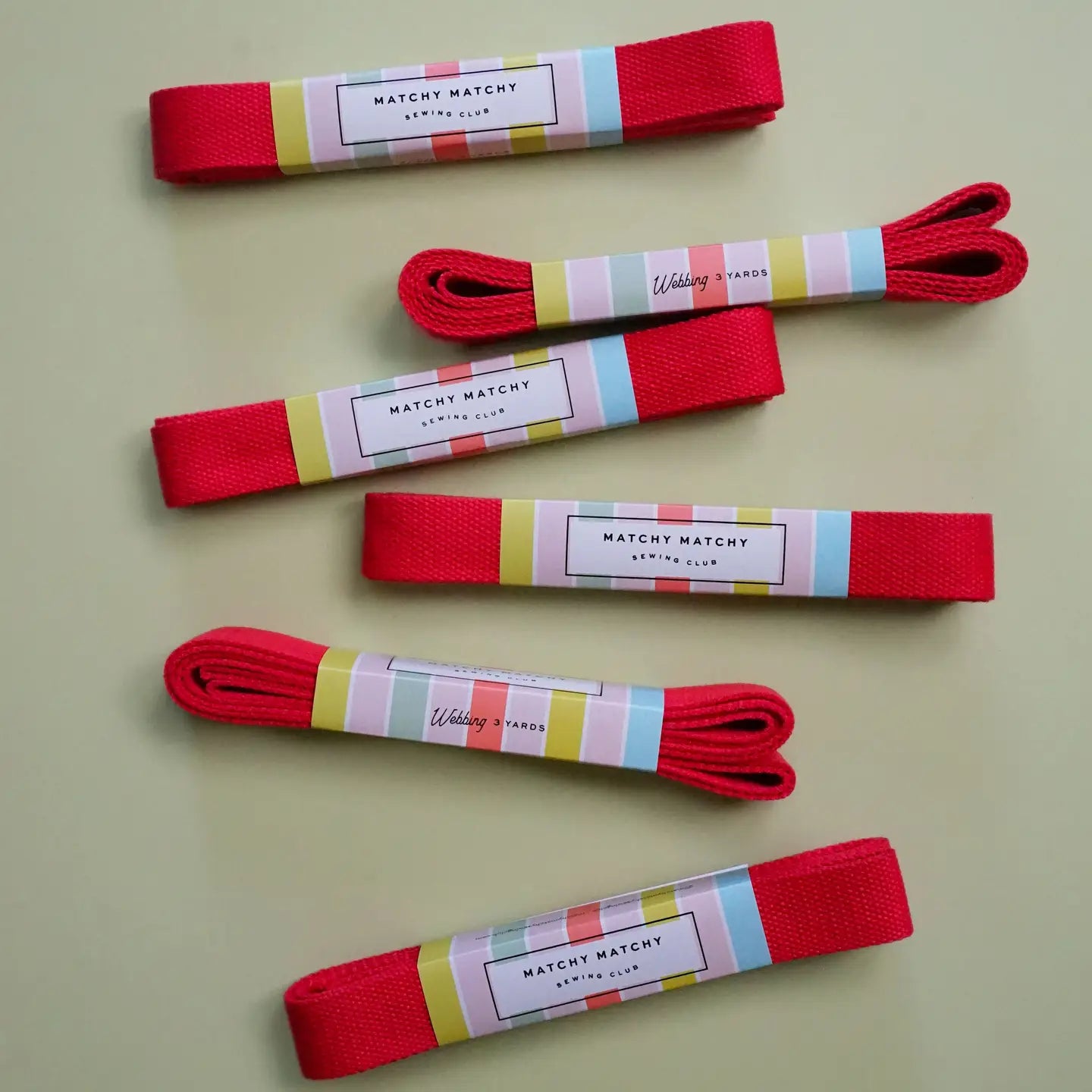 Red 1.25" Webbing - 3 yards by Matchy Matchy Sewing Club