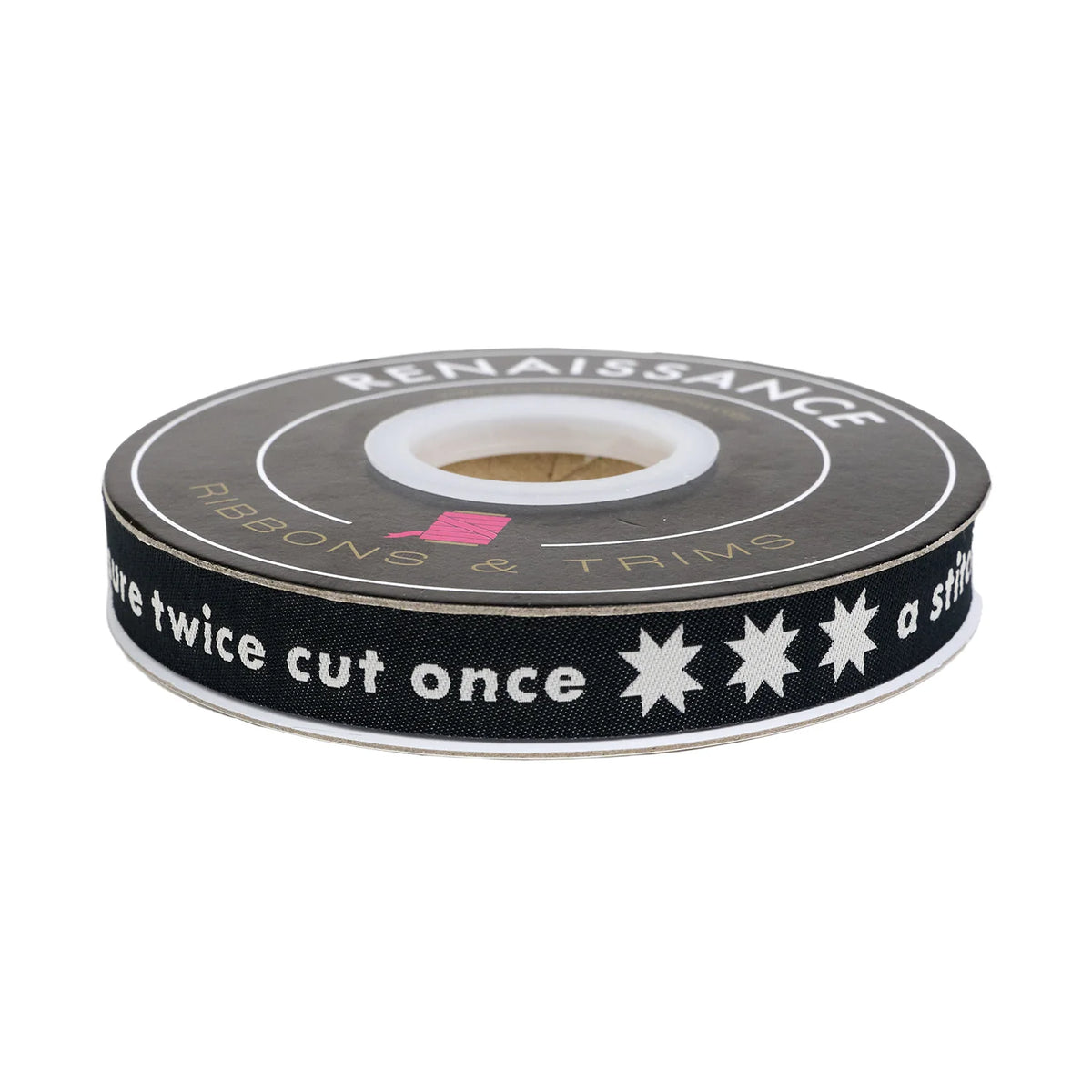 5/8" Catnap - Measure Twice in Black Ribbon // Alexia Abegg // Renaissance Ribbons