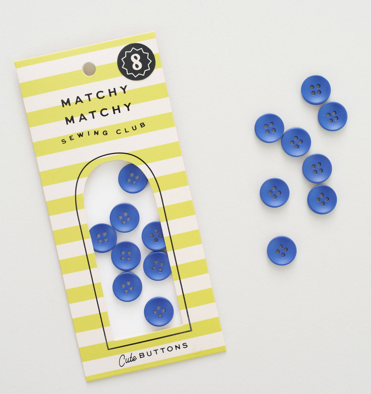 Cobalt Mini Retro Buttons // Matchy Matchy Sewing Club