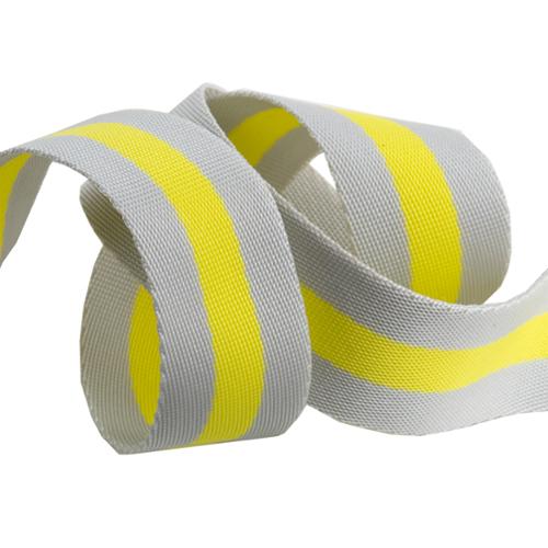 1 1/2" Webbing // Gray & Neon Yellow // Tula Pink