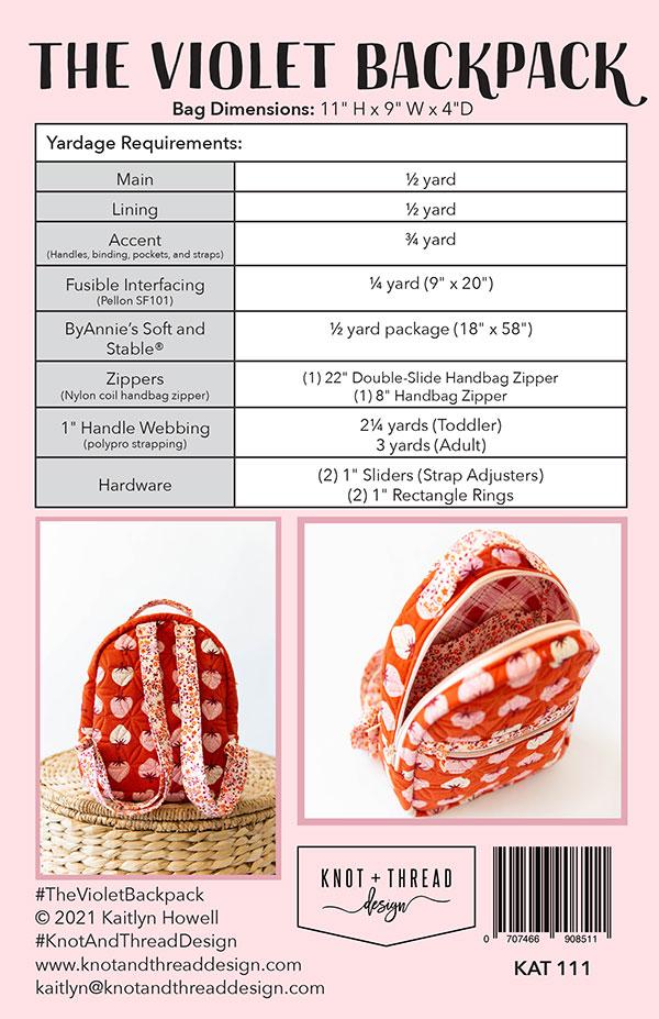 Violet Backpack Pattern // Knot & Thread