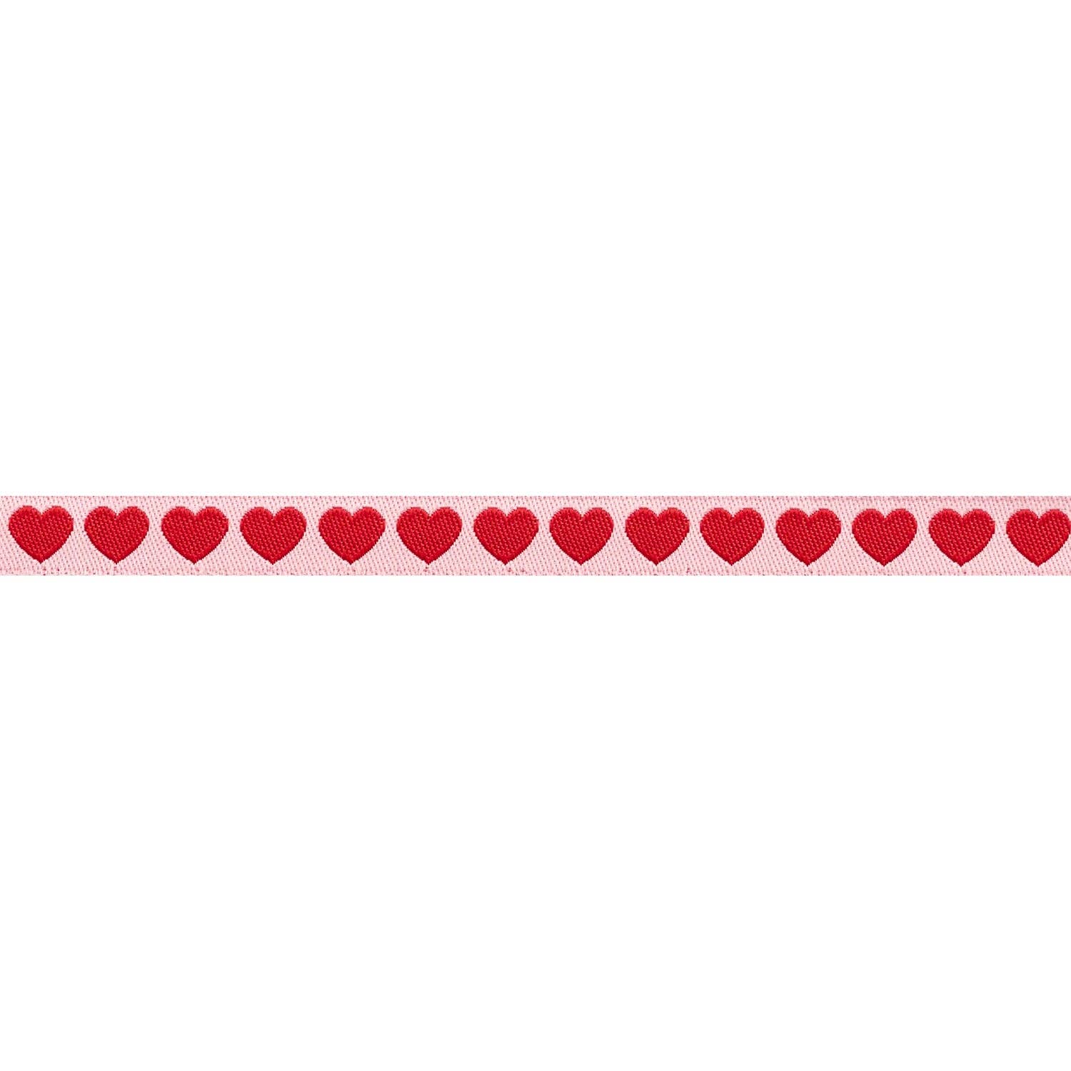 3/8" Tiny Hearts in Peach and Red // Lizzy House