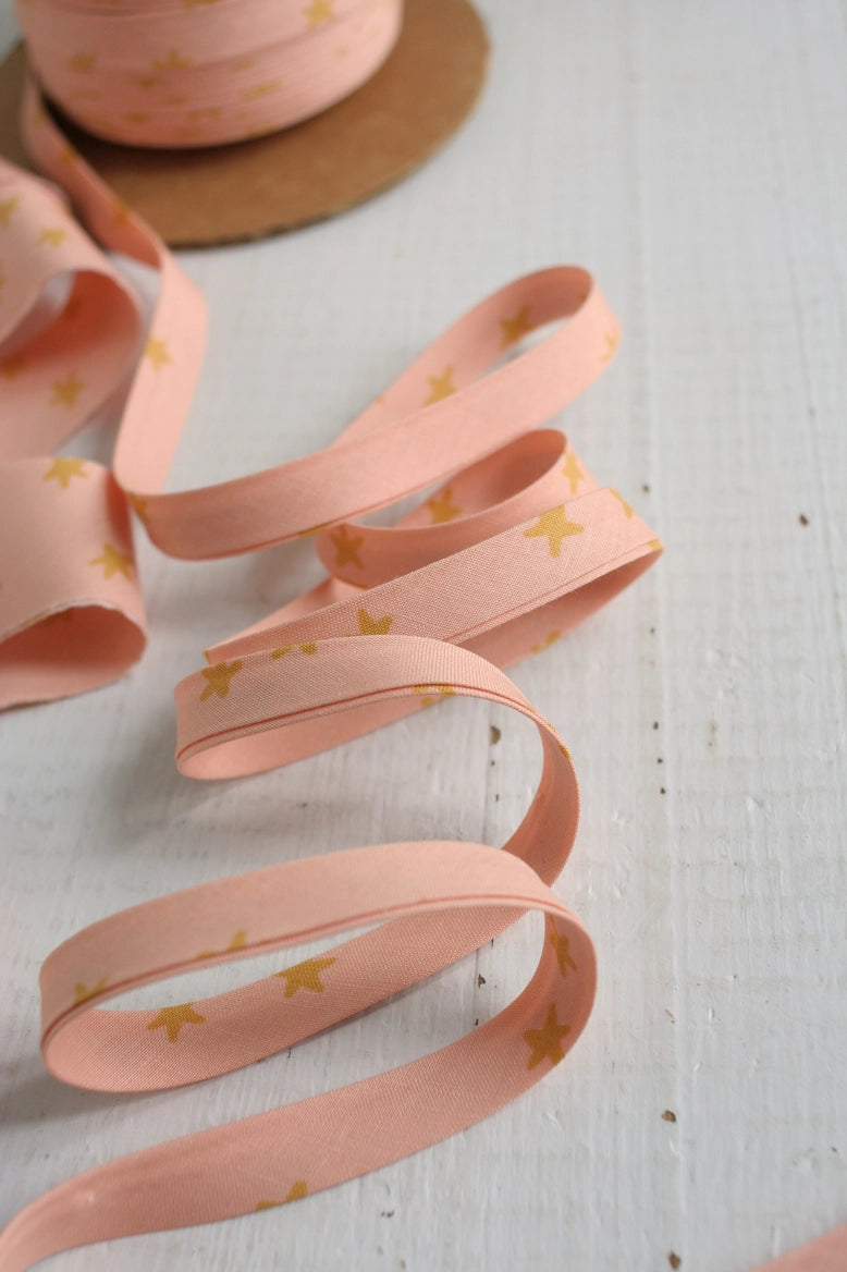 1/2" Double Fold Bias Binding // Starry Peach // Bessie Pearl