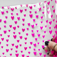Hot Pink Jazzy Hearts TPU Vinyl Heart Style 12” x 52” Roll