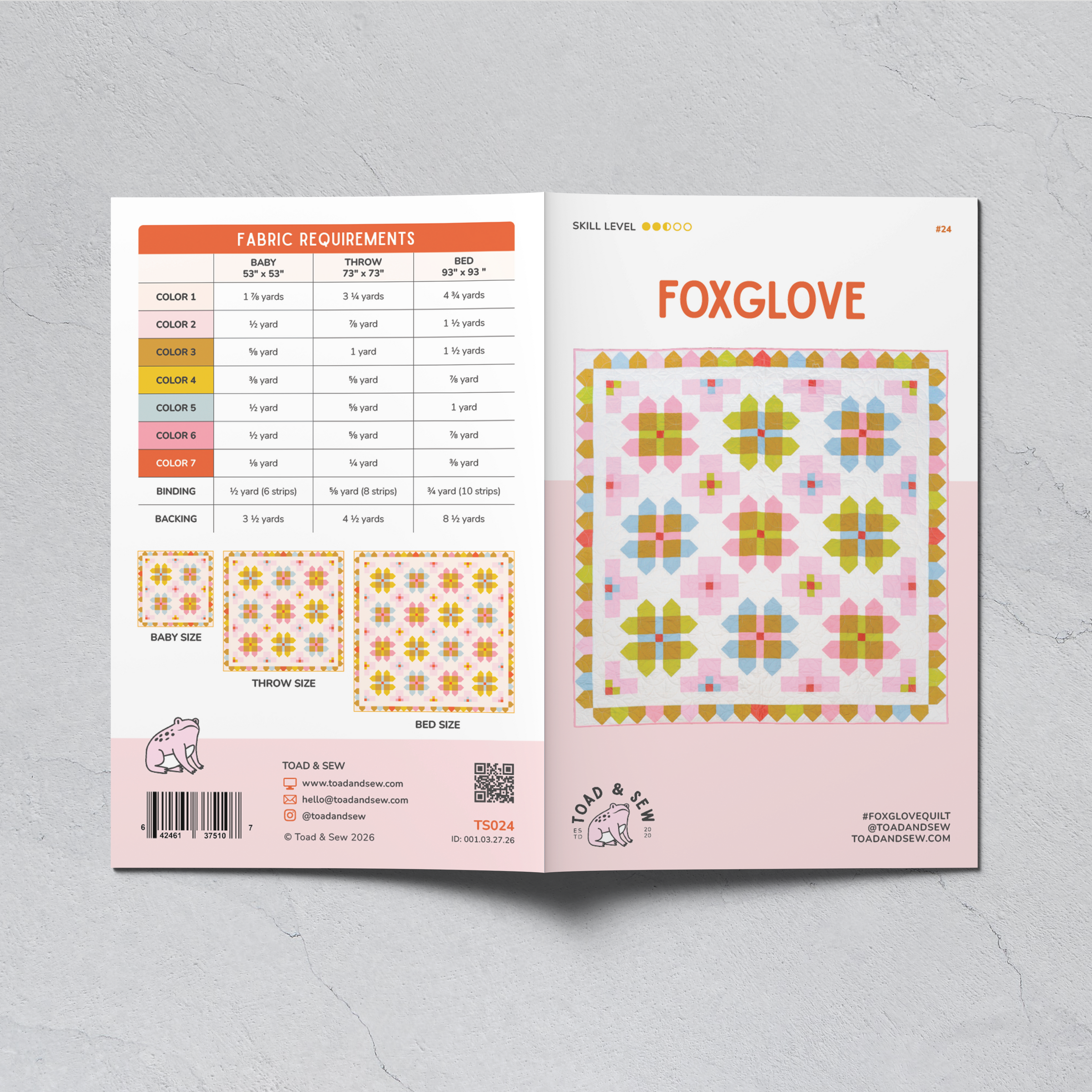 Foxglove Quilt Pattern // Toad & Sew
