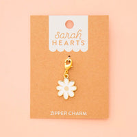 White Daisy Zipper Charm // Sarah Hearts