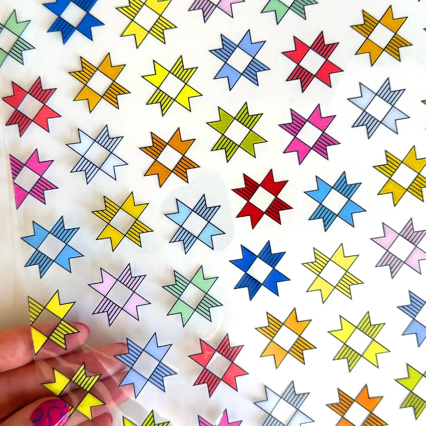 Patchwork Stars Clear TPU Vinyl // Sassafras Lane