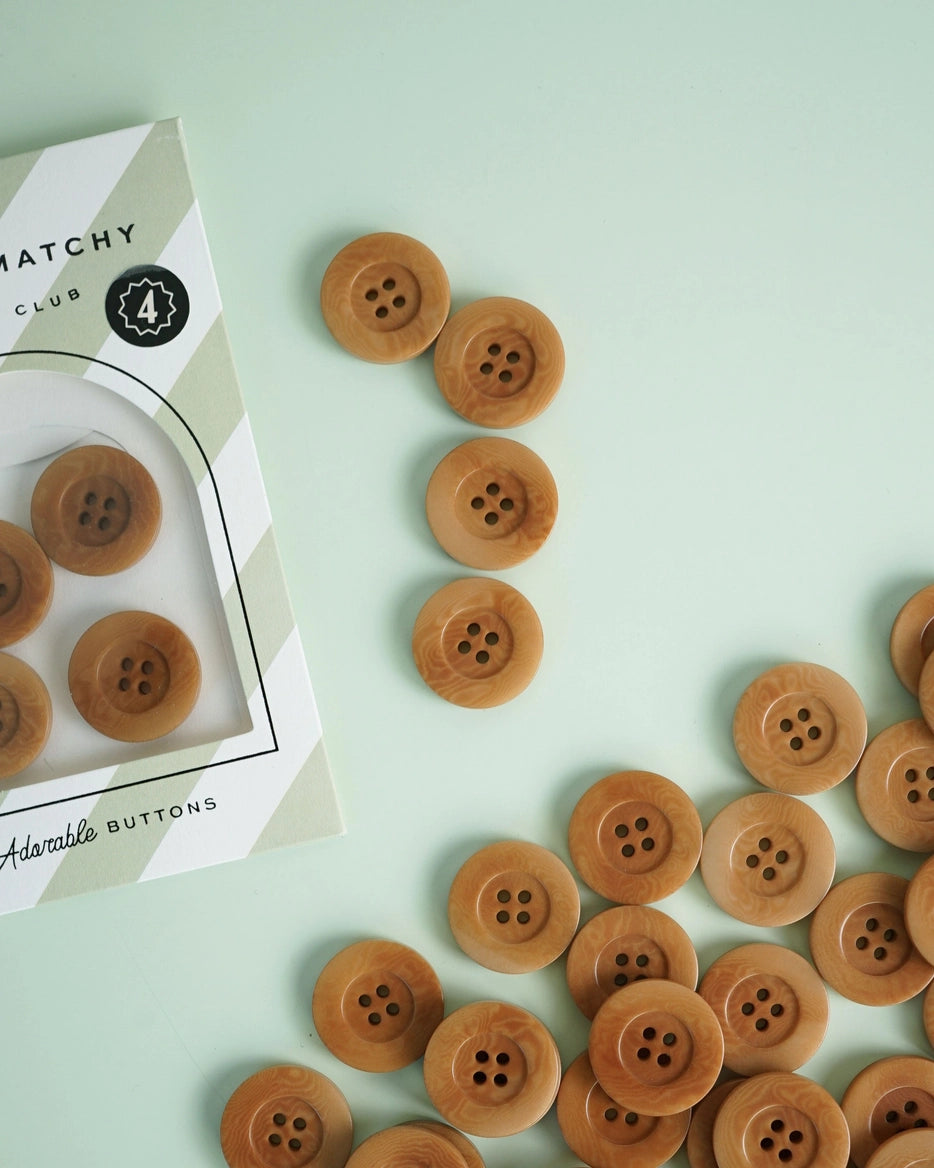 Caramel 1" Corozo Nut Buttons by Matchy Matchy Sewing Club