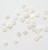 Square Shaped Shell Buttons: Set of 12